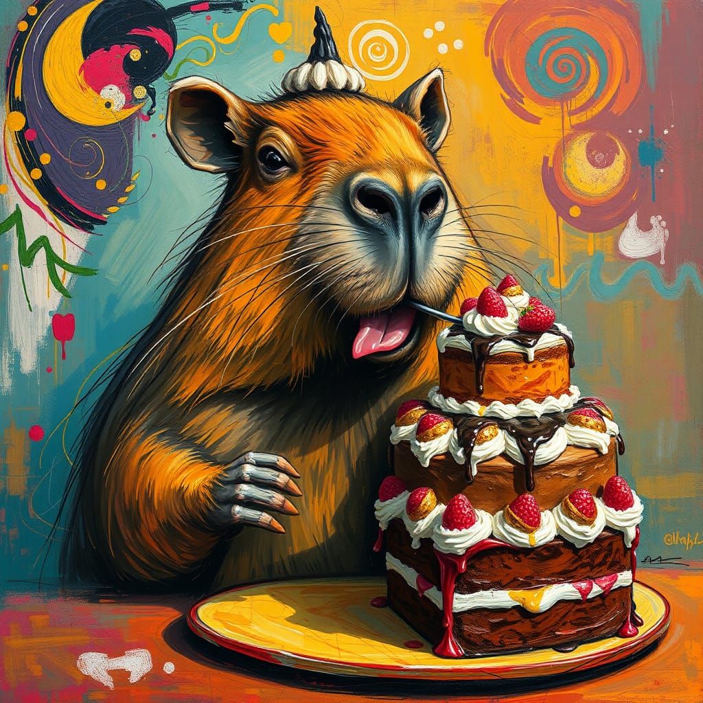 One Capybara  cake