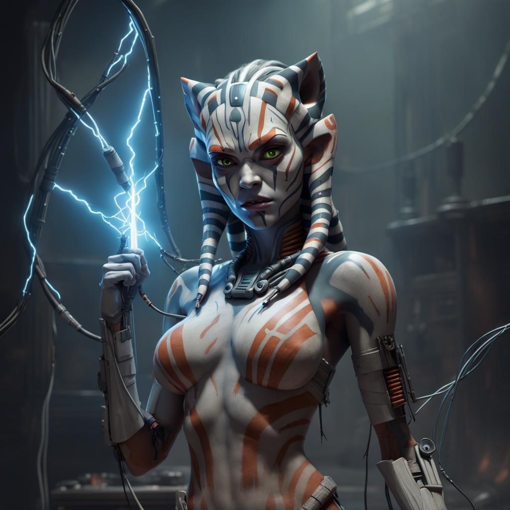 Ahsoka as Frankenstein Monster: Dark Fantasy Concept Art