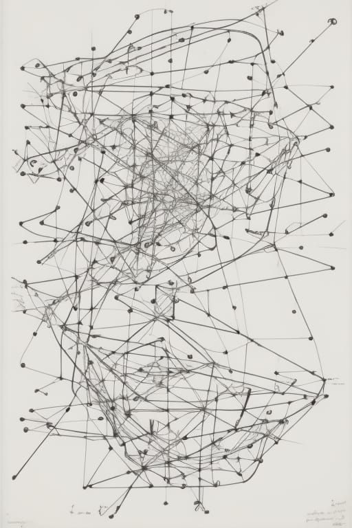 Abstract Graphic Score in Brutalist Style