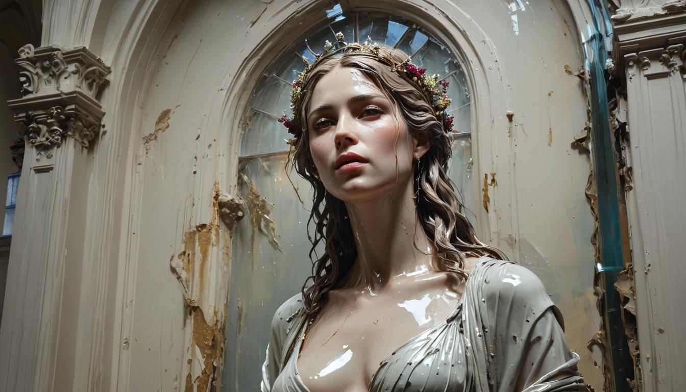 Glass Sculpted Church in Fine Art Style