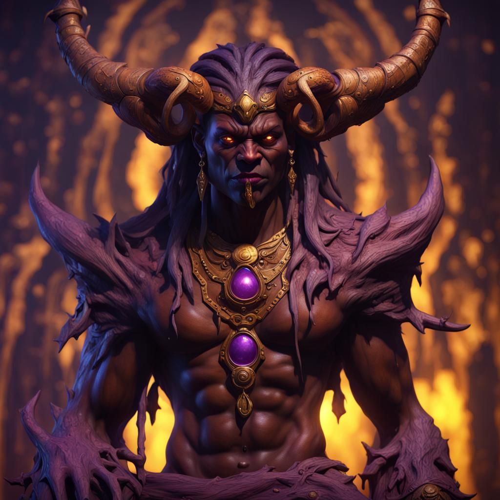 Dark Wooden Demon in Dark Fantasy Style