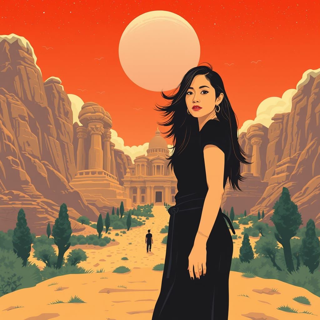 Asian Woman in Utah: 1960s Psychedelic Poster Art