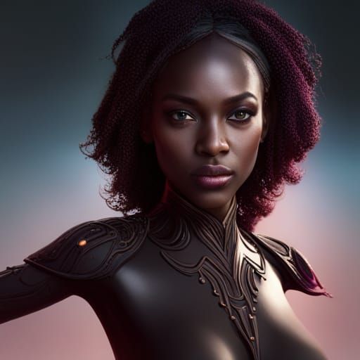 Detailed Matte Painting of a Black Girl