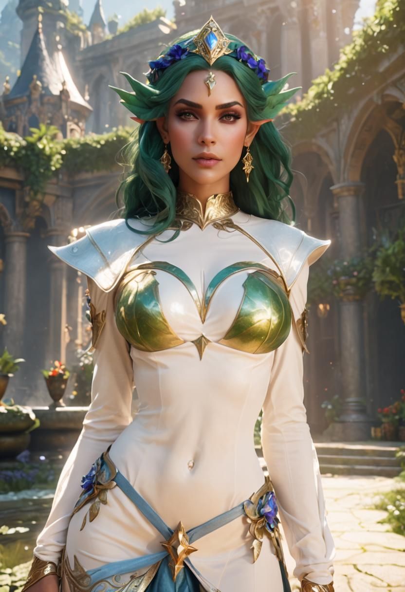 Fantasy Elf Queen Portrait in Detailed Matte Painting