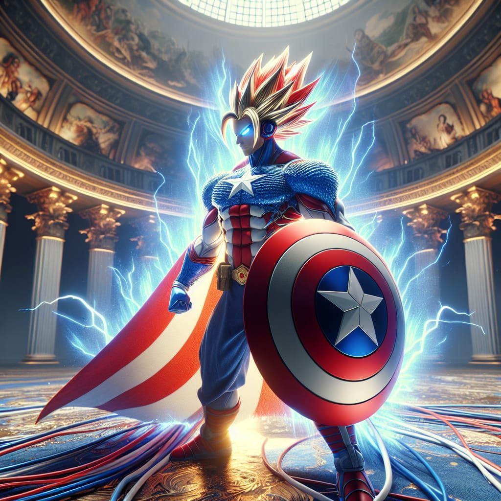Captain America as a Super Saiyan