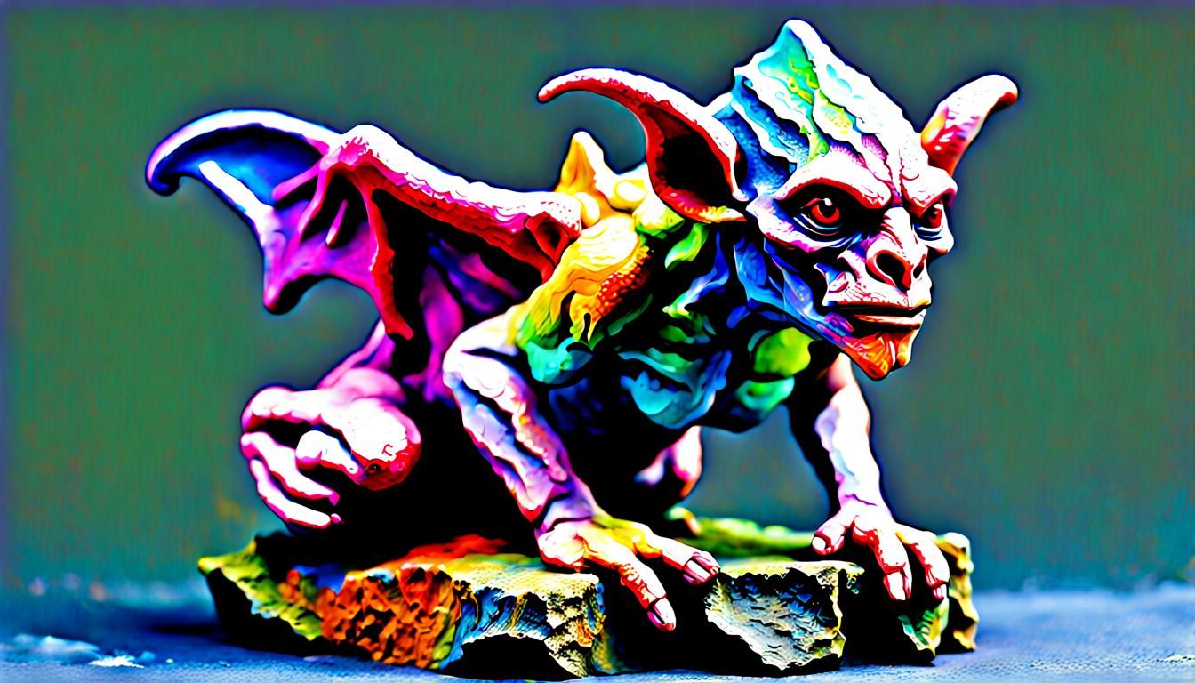 Living Stone Gargoyle Creature with Fae Magic