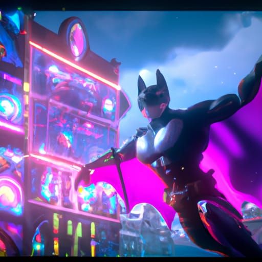Bisexual Batman: Detailed Matte Painting in Deep Color