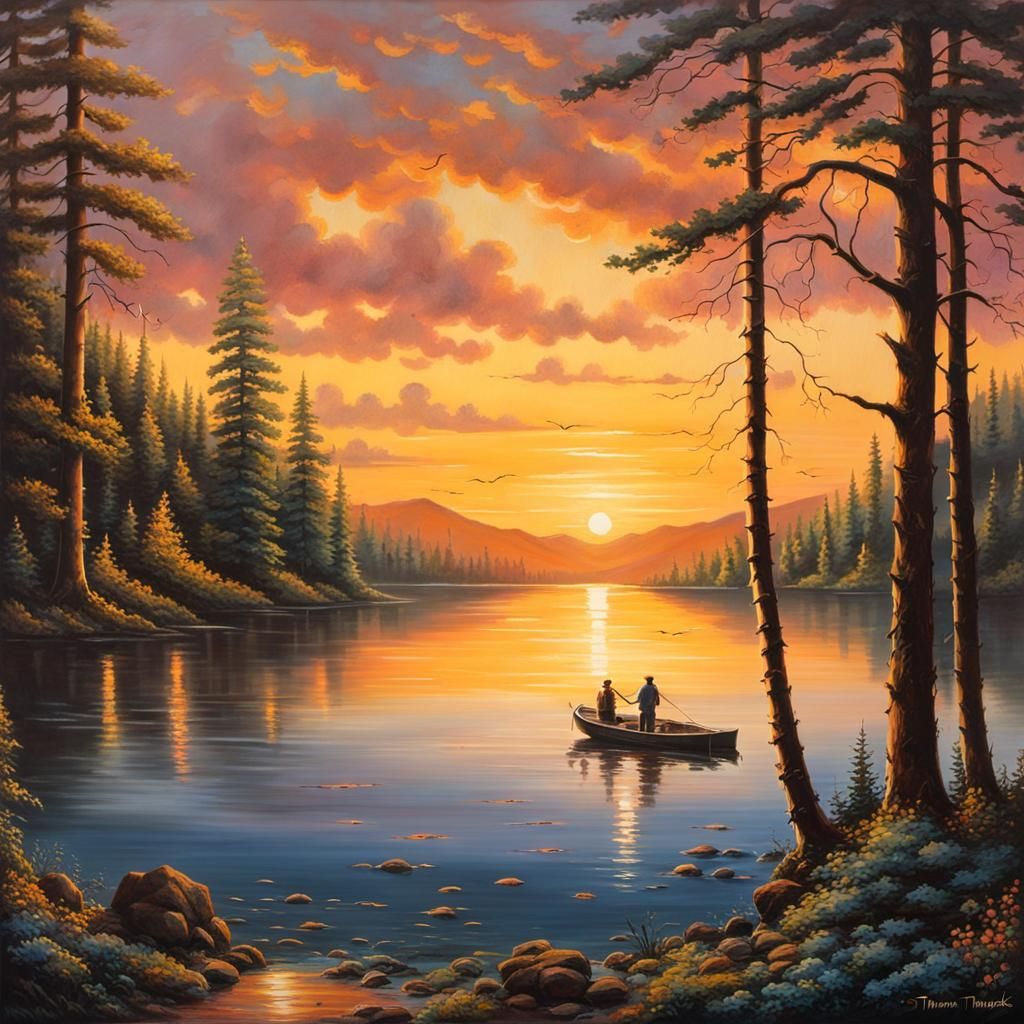 Sunset over the lake