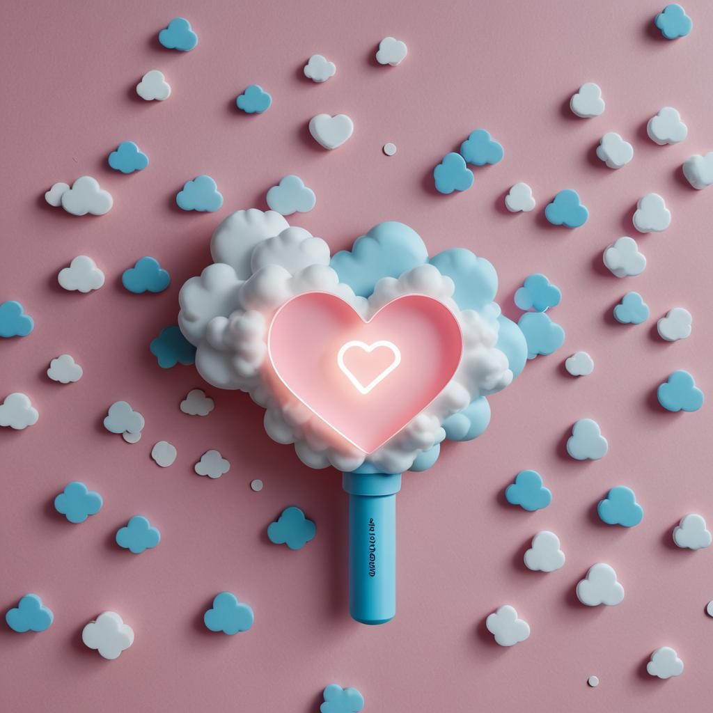 Cloud7 Lightstick with Heart and Cloud Design in 3D