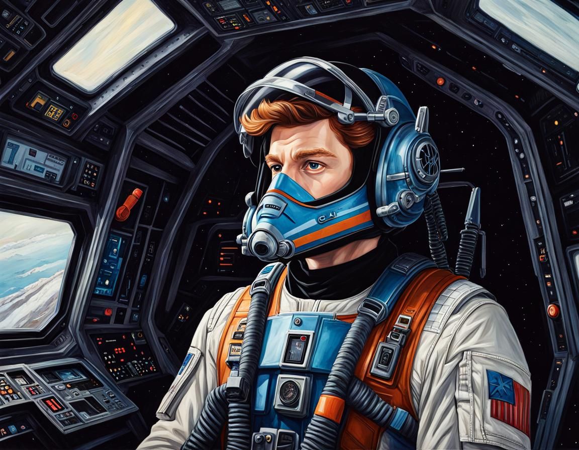 Cal Kestis as X-Wing Pilot in Storybook Style