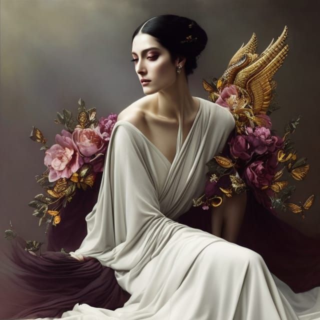 Ethereal Wisdom Goddess in a Masterpiece Portrait