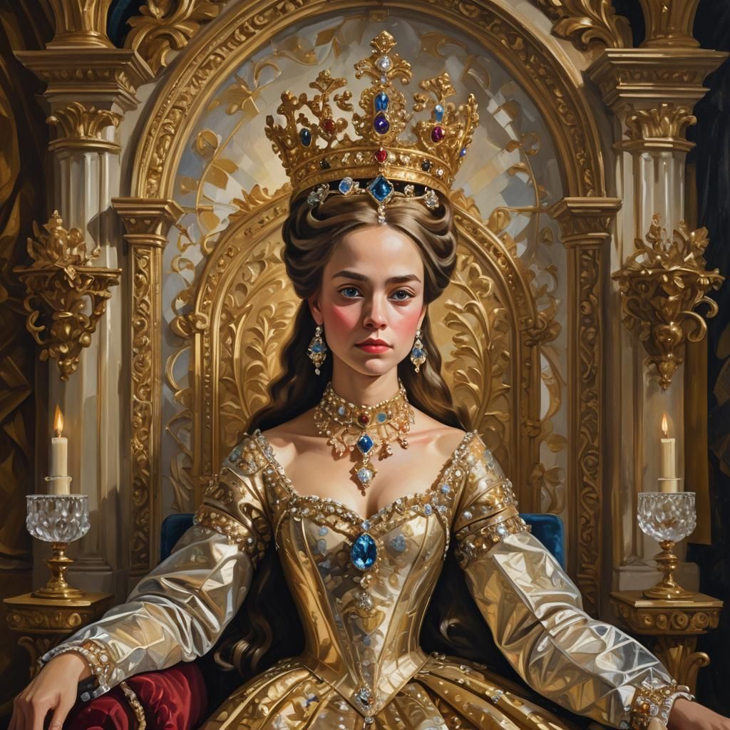 Baroque Portrait of Princess with Diamonds