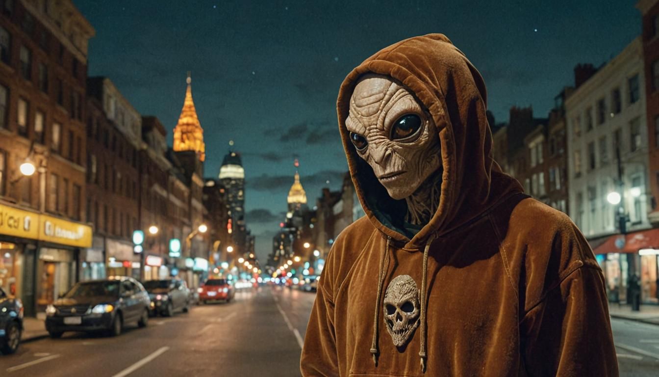 Extraterrestrial in the City: A Sci-Fi Movie Still