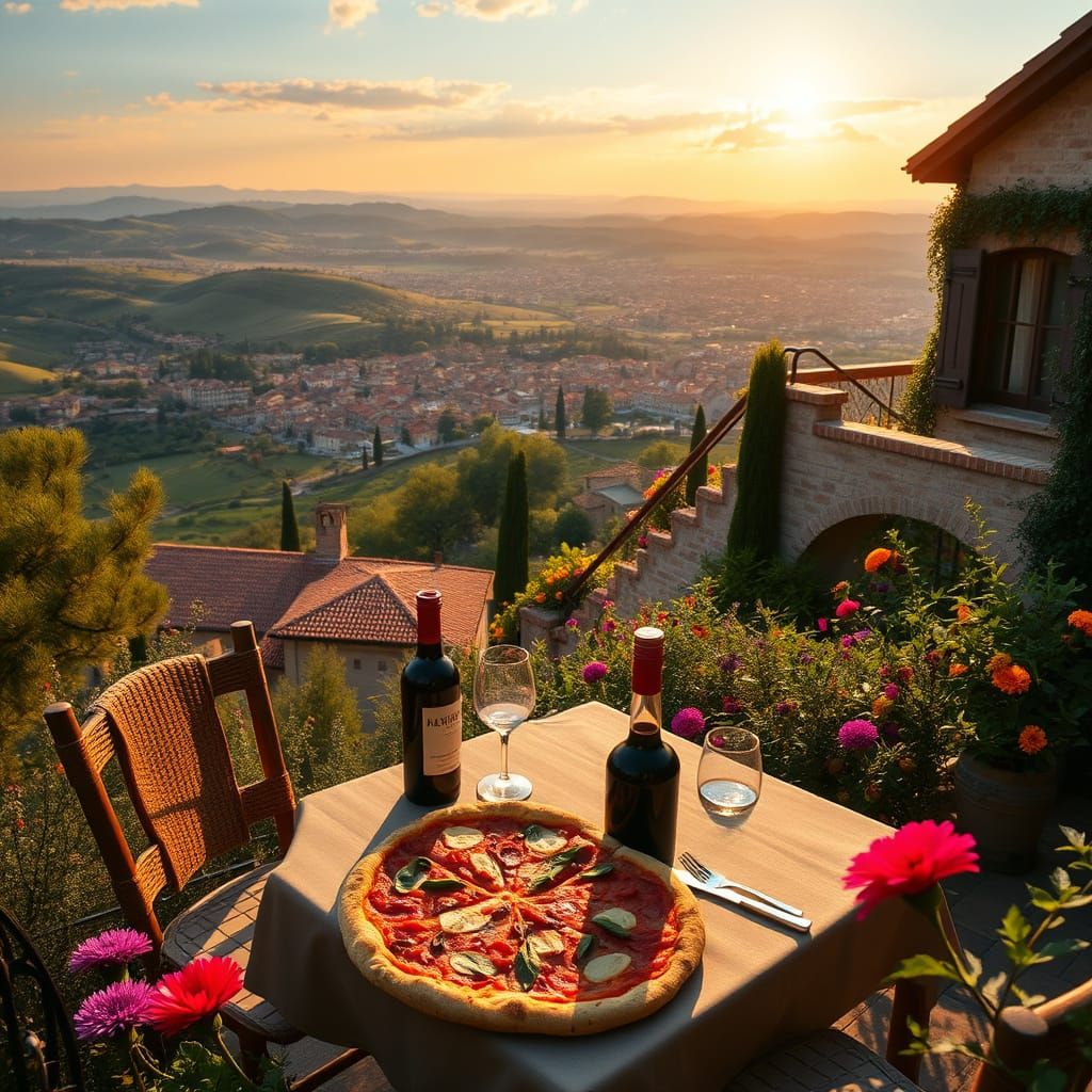 Tuscan Pizza Haven in Golden Hour