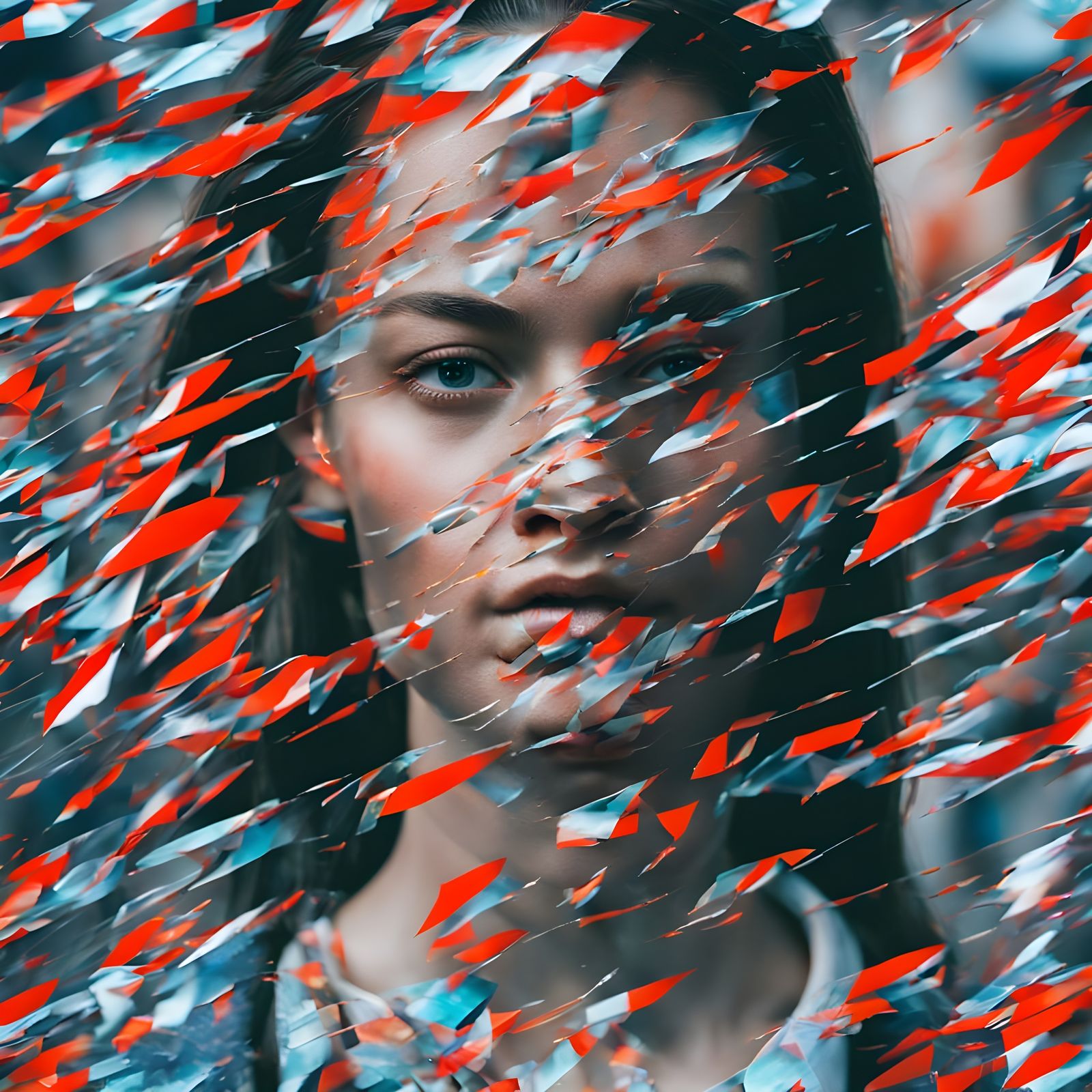 Shattered Portrait: Glitched Digital Effect