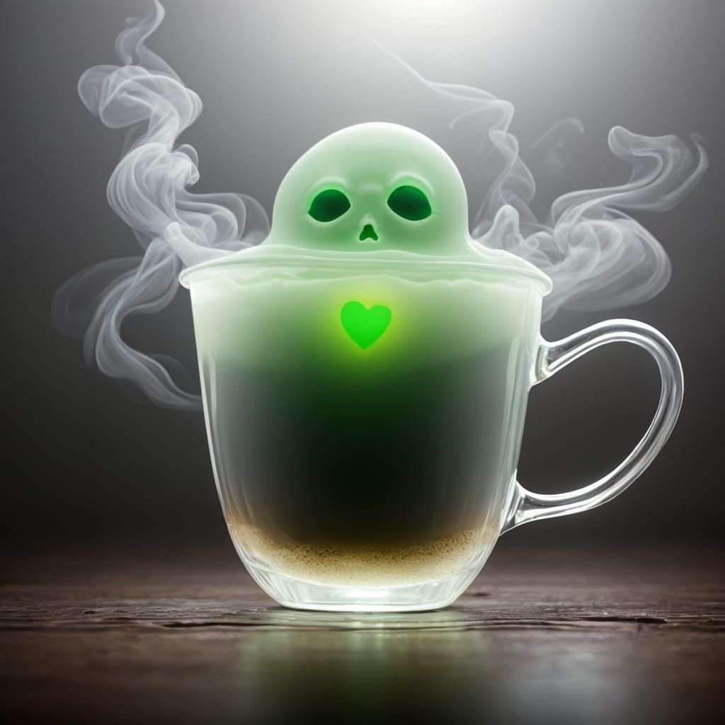 Ghost Cafe Serves Ethereal Coffee in Glowing Green Cups