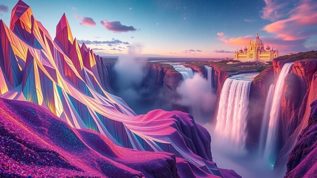 Surreal Crystal Kingdom in Vibrant Colors
