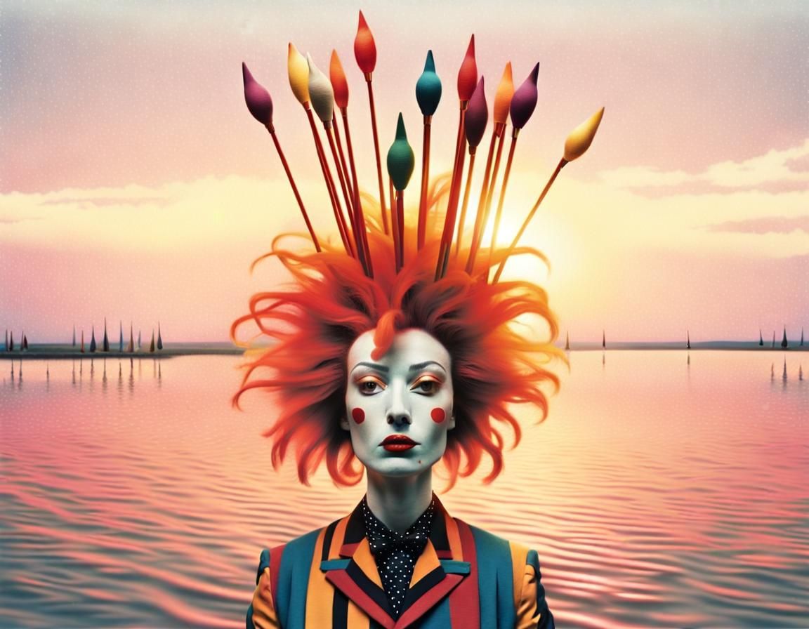 Surreal Lamp Portrait with Polka Dots and Rubber Ducks