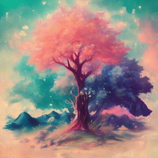 Whimsical Cat in a Vibrant Fantasy World