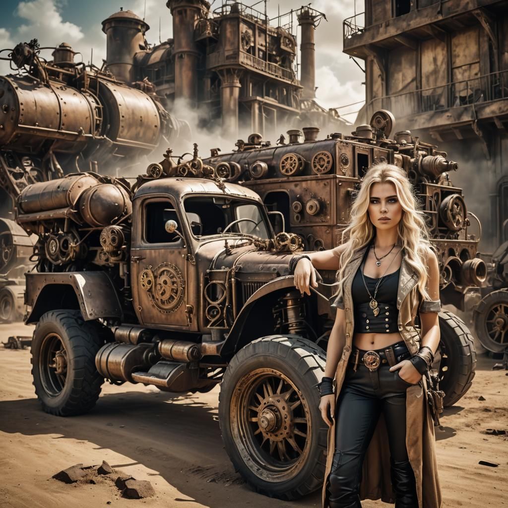 Steampunk Truck in Mad Max Scenery