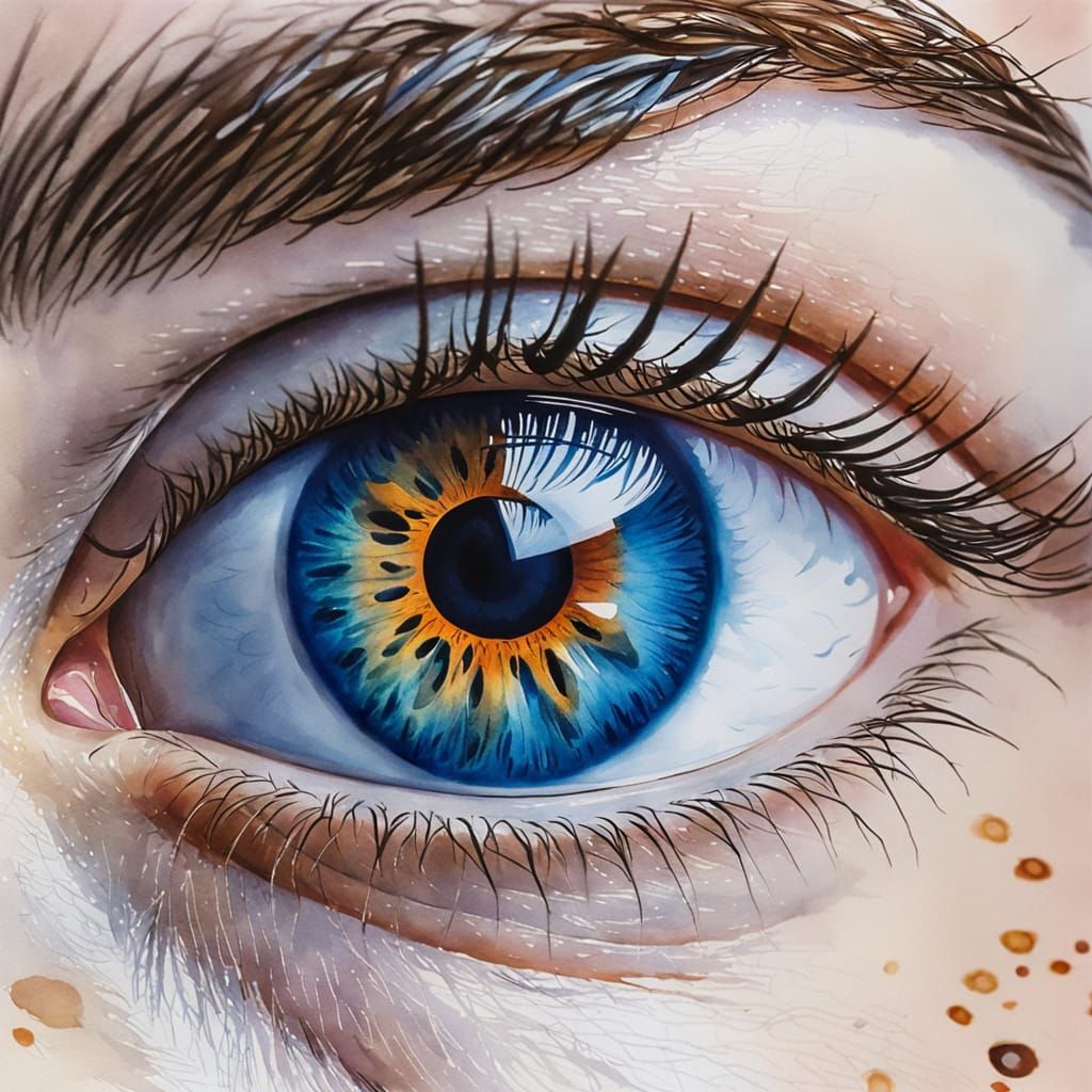 Detailed Watercolor Eye Painting