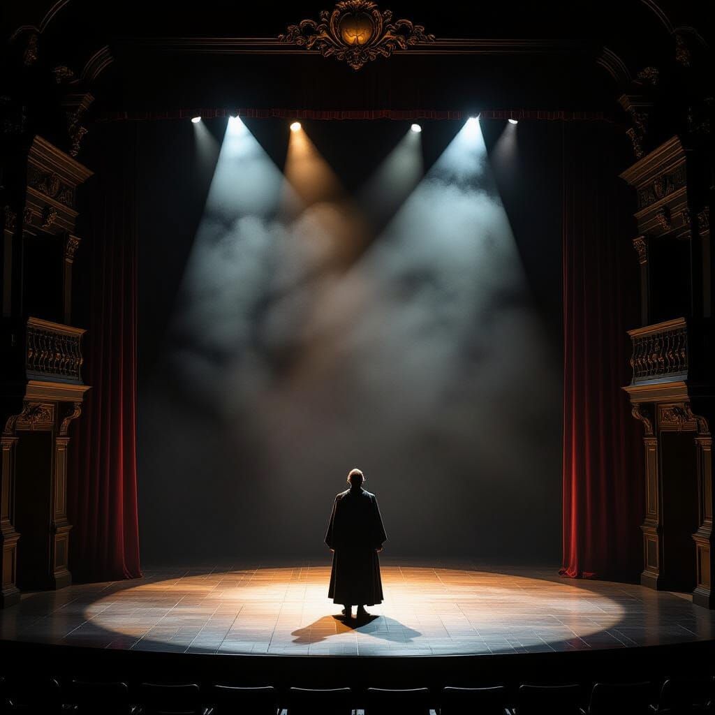 Renaissance Theatre Stage in Caravaggio Style