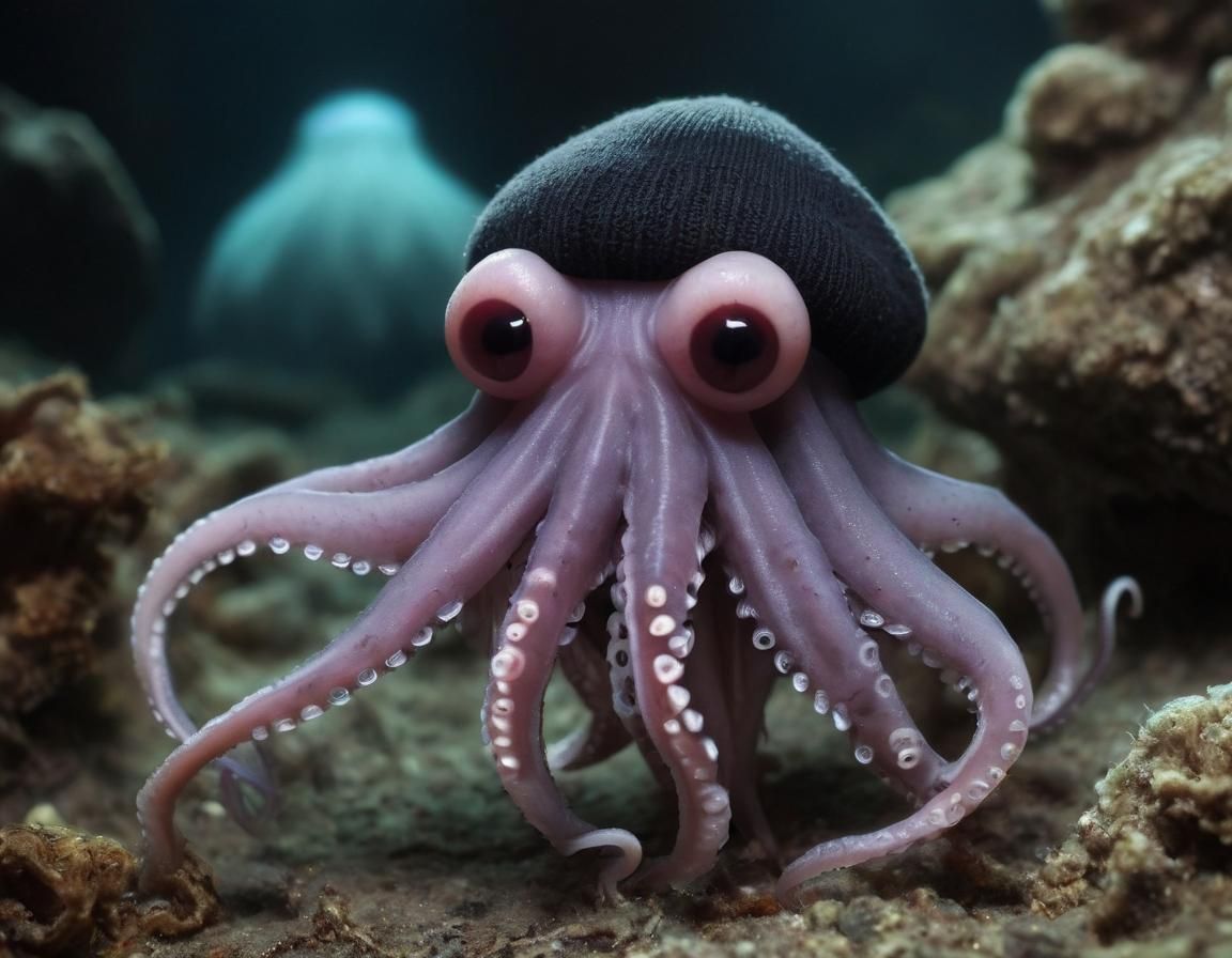 Vampire Squids Expressing Freedom in the Ocean Depths