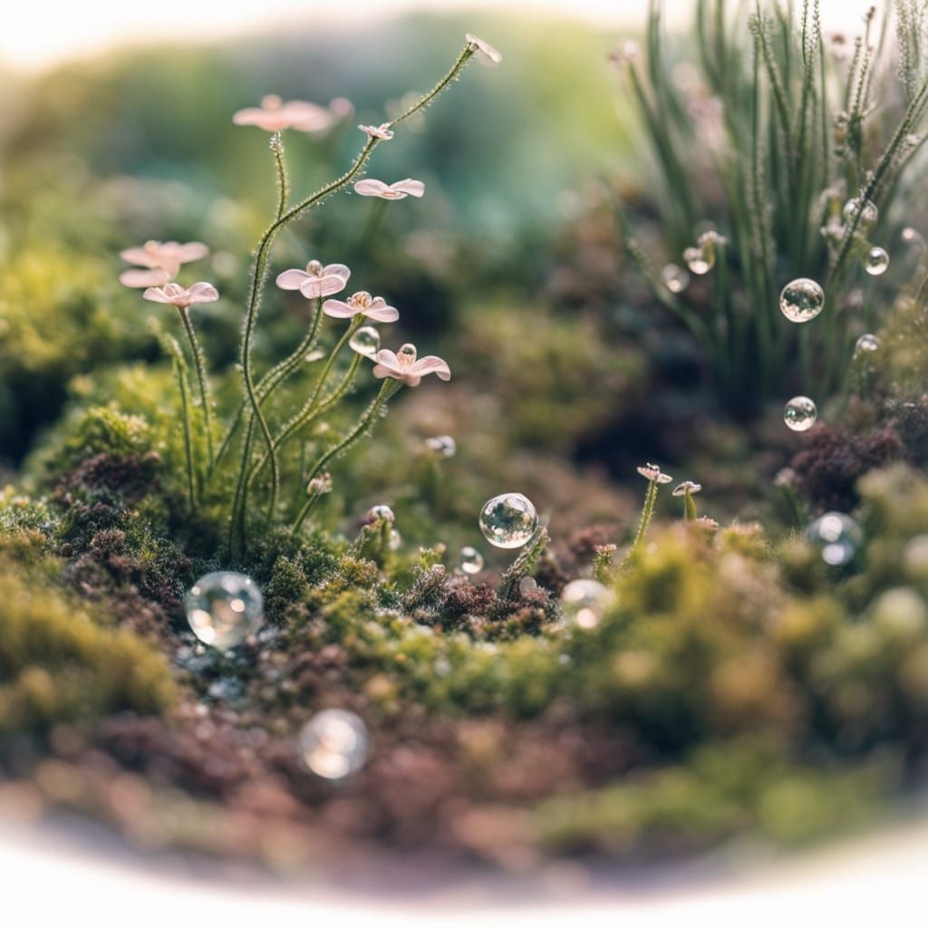 Tiny Garden in Teacup, Surreal Dreamlike Art