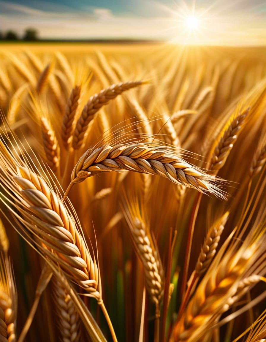 Golden Wheat Field Under Summer Sun