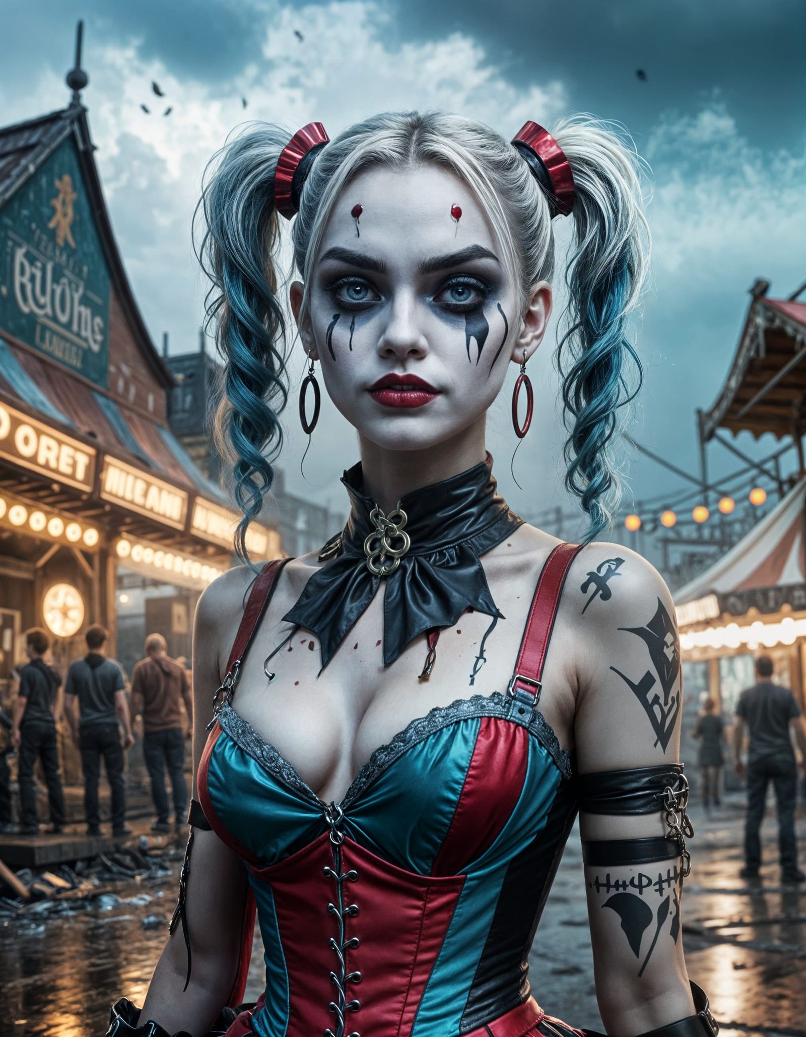 Gothic Circus Siren: Harley Quinn's Dark Allure