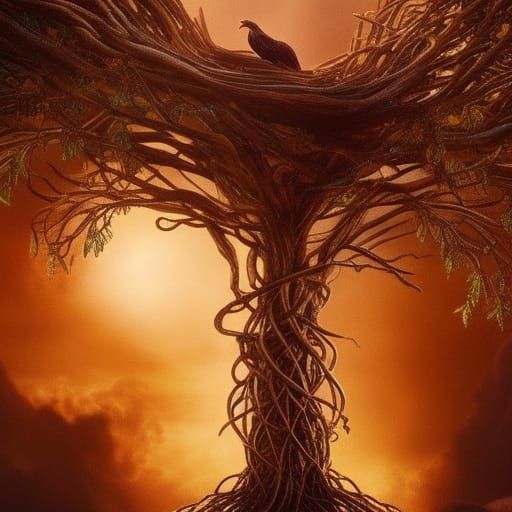 Phoenix Mother Nesting in the Tree of Life