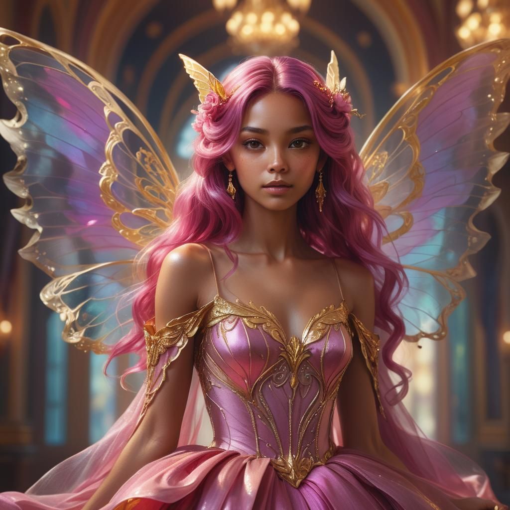 Ethereal Fairy in Ballgown, Hyper Realistic Concept Art