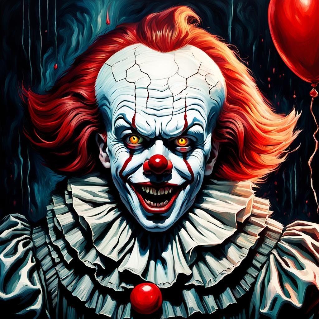 Grotesque Pennywise: An Impressionist Cannibal Portrait