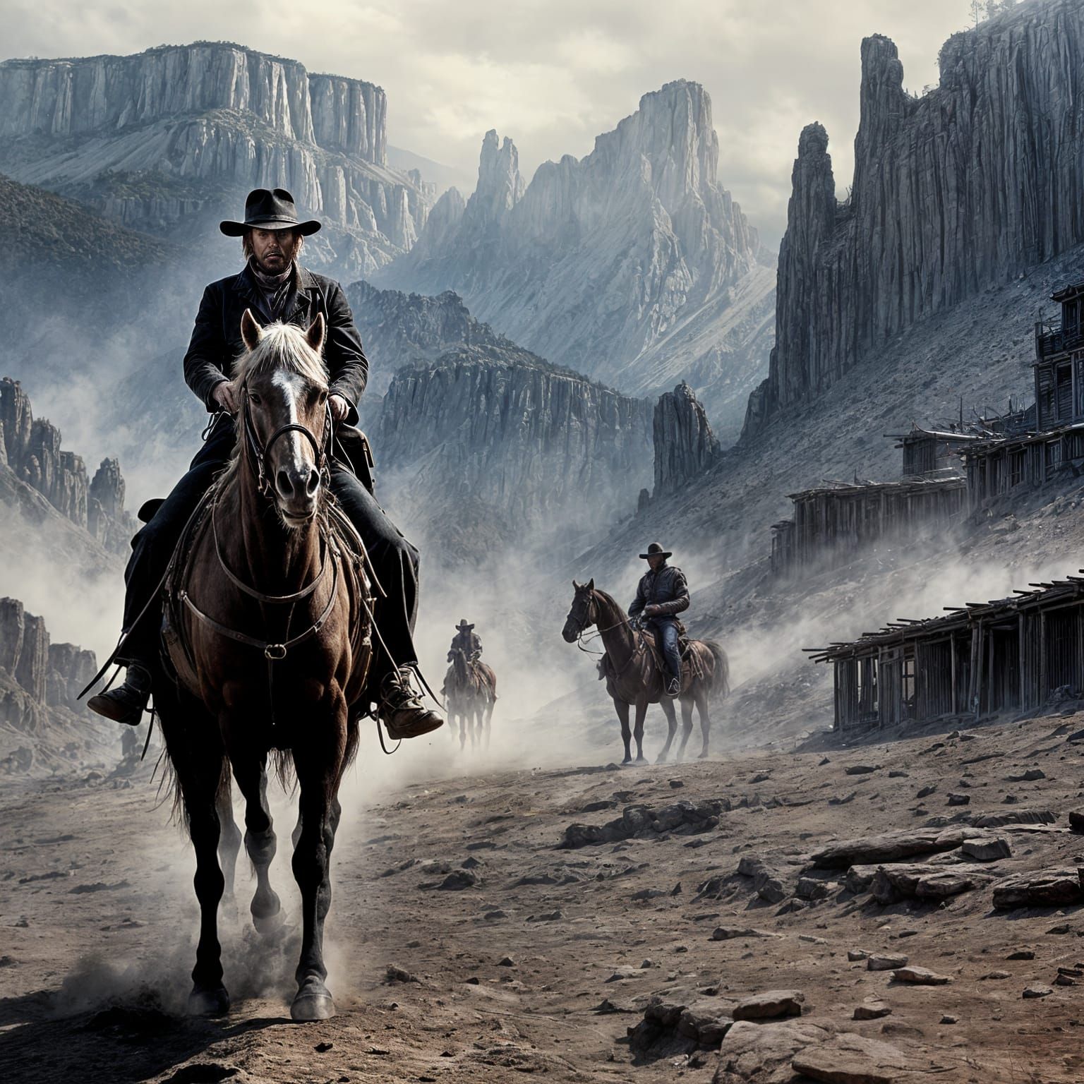 Epic Cinematic Matte Painting of a Ghost Rider