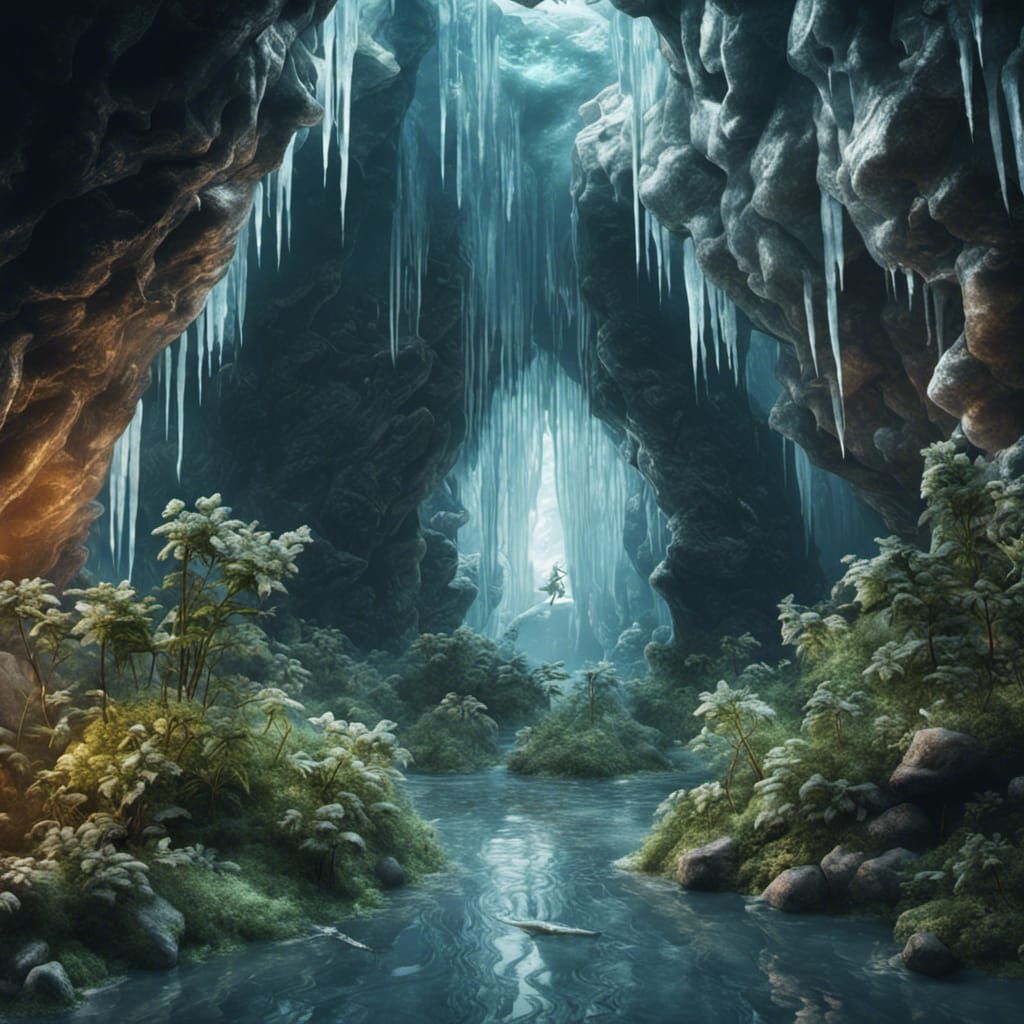 Fantastical Ice Cave Filled with Weed and Money