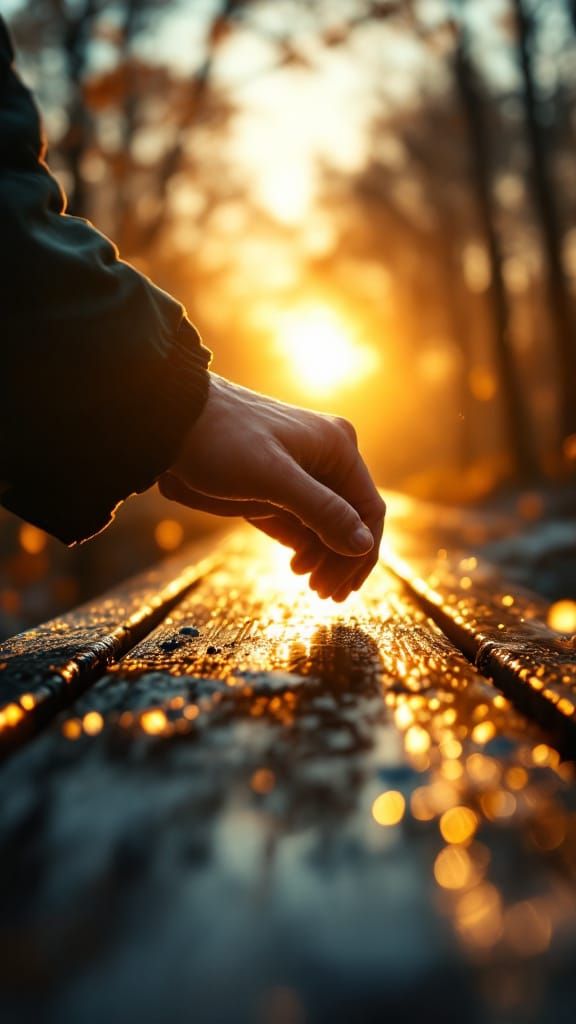 Hand Pushing Off Wet Bench With Inner Strength