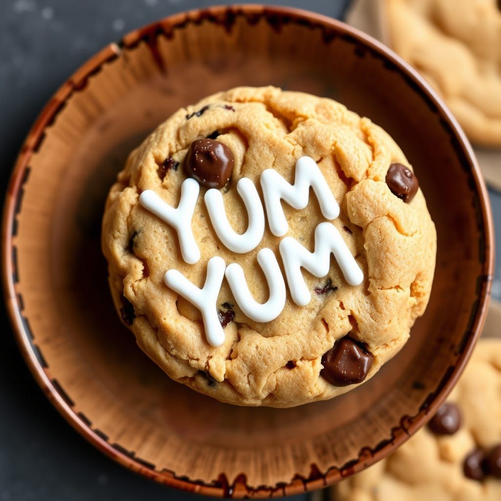 Giant Chocolate Chip Cookies in Whimsical Setting