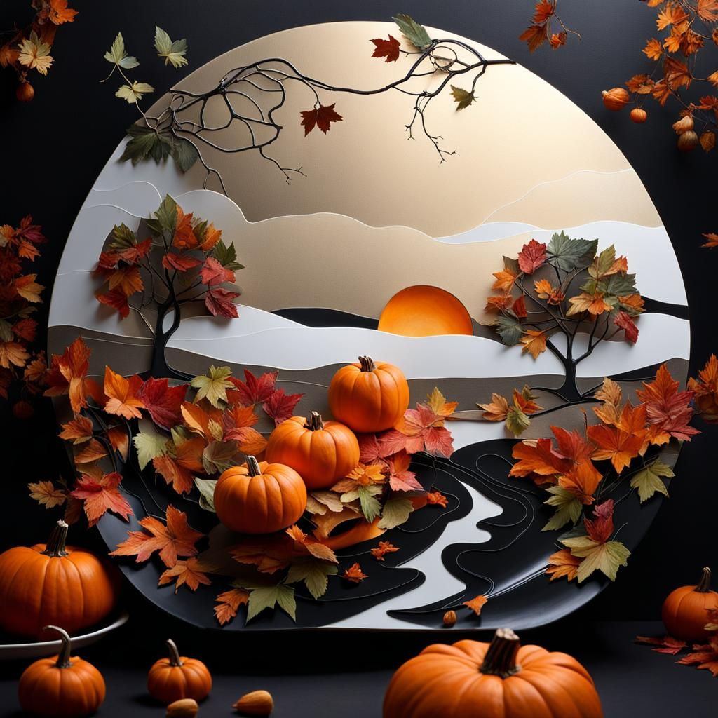 Thanksgiving Table Art in Detailed Matte Painting