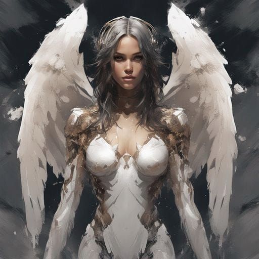 Beautiful Angel Portrait in Splash Art Style