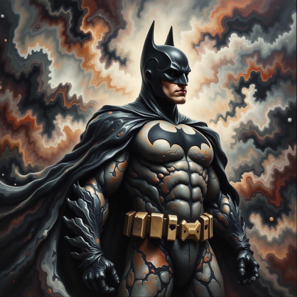Batman in Fluid Art Style with Brush Strokes