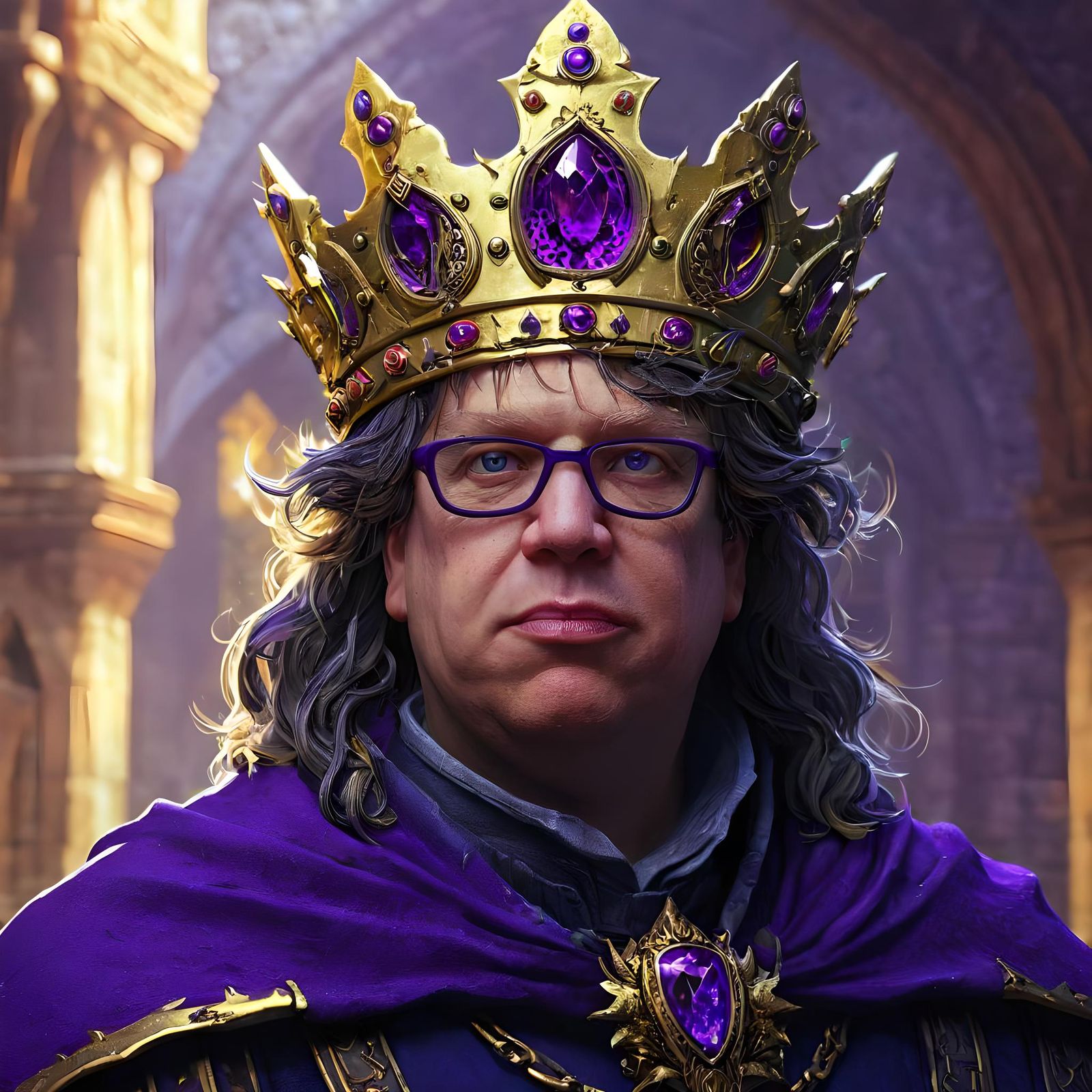 Dark Fantasy Royal Figure with Crown