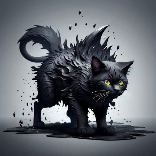 Kitty Fell Into Black Ink