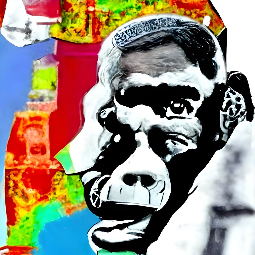 Chimpanzee Theocracy in Pop Art Style