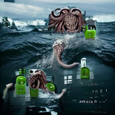 Kraken Rising from the Deep Sea