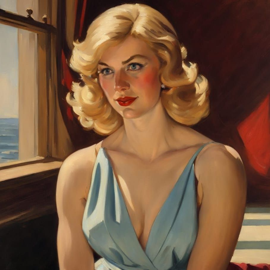 Impressionistic Portrait of a Smiling Woman