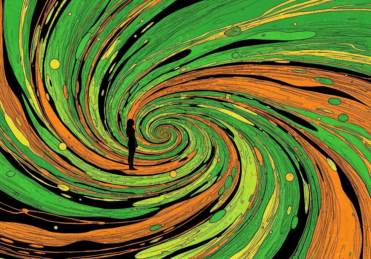 Abstract Vortex: Surreal Woman Illustration