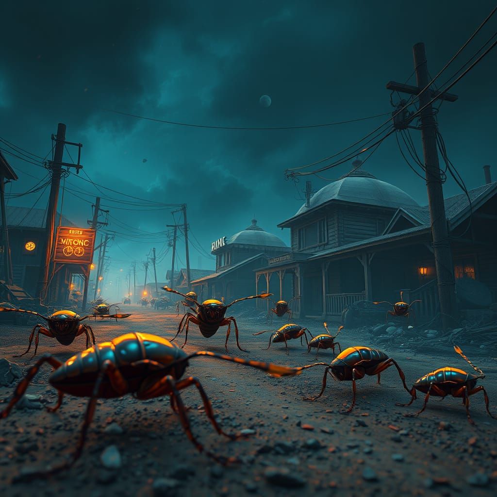Killer Cockroaches Infest Deserted Town: Matte Painting