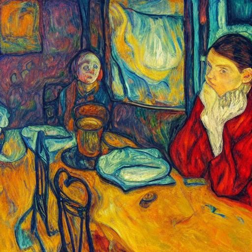 Melancholic RPG Character in Impressionistic Style