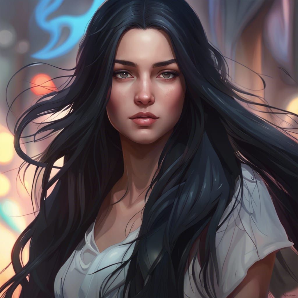 Beautiful Girl Portrait in Hyperdetailed Lighting