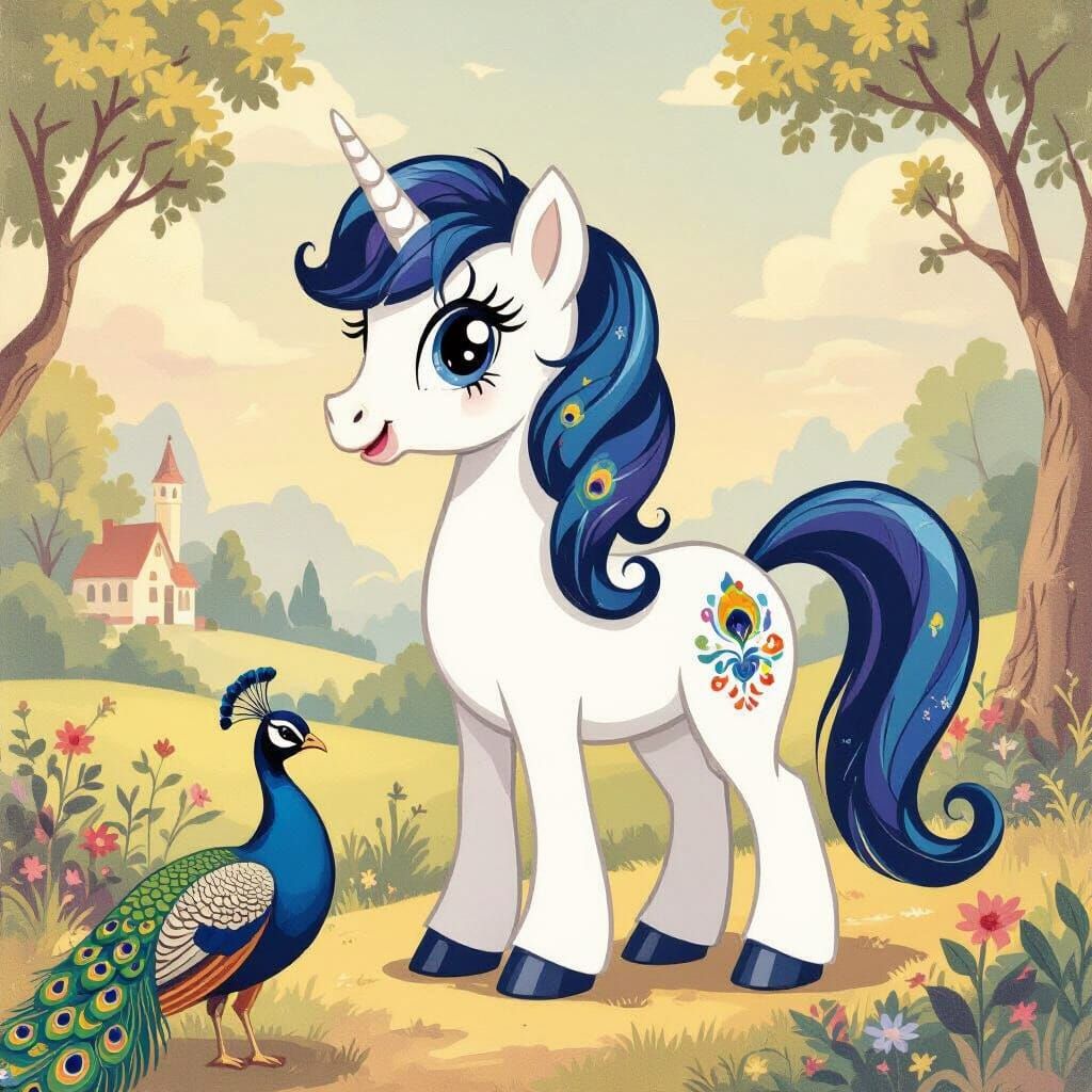 My Little Pony with Delft Peacock Pattern in Fairytale Lands...